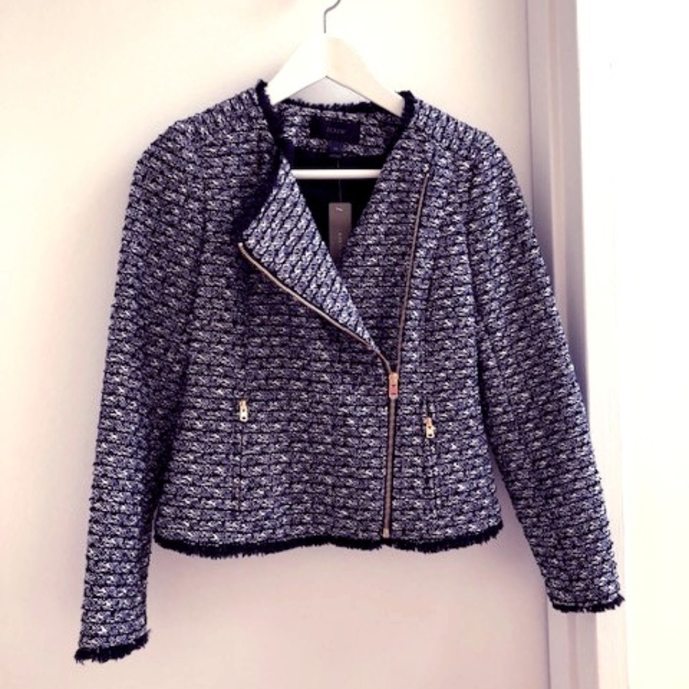 J.Crew Zip Jacket in Fringy Tweed